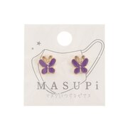クーリア（Q-Lia）（レディース）マスクにつけるピアス ボタンタイプ 蝶 パープル 56350