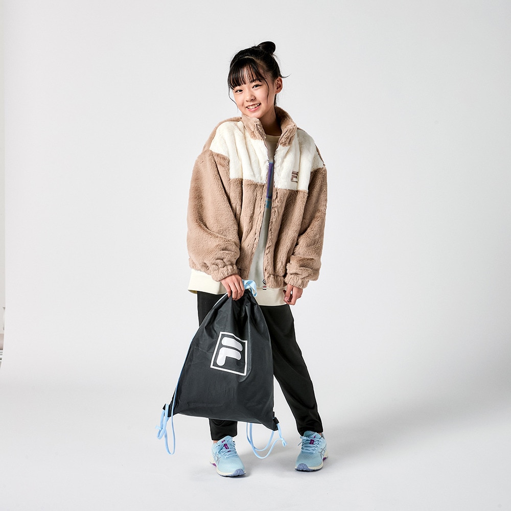 フィラ（FILA）（キッズ）2026年新春福袋 スポーツ 子供 ガールズ 5点セット ボアジャケット クルースウェット Tシャツ レギンス ナップサック