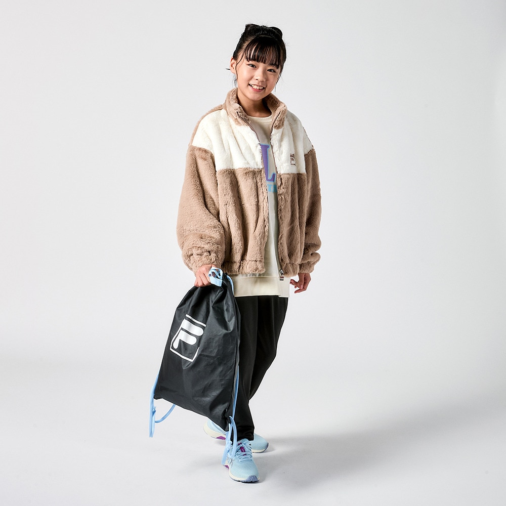 フィラ（FILA）（キッズ）2026年新春福袋 スポーツ 子供 ガールズ 5点セット ボアジャケット クルースウェット Tシャツ レギンス ナップサック