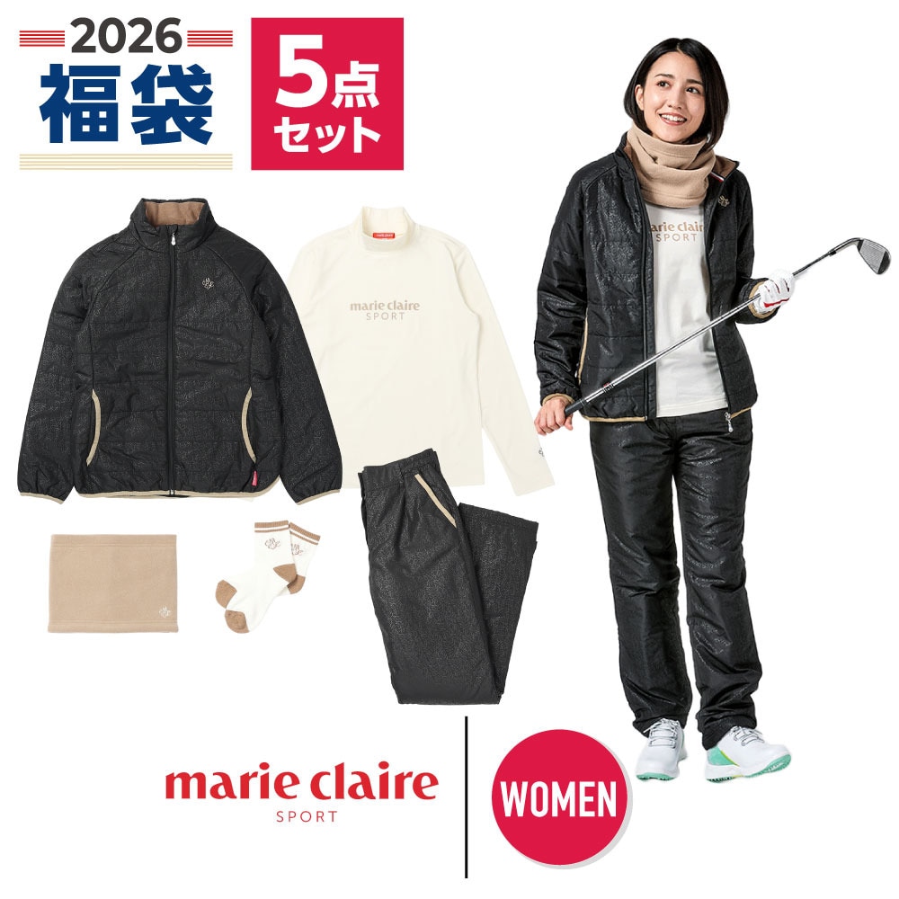 マリ・クレール スポール（marie claire sport）（レディース）2026年新春福袋 ゴルフ レディス 5点セット ブルゾン パンツ シャツ ソックス ネックウォーマー