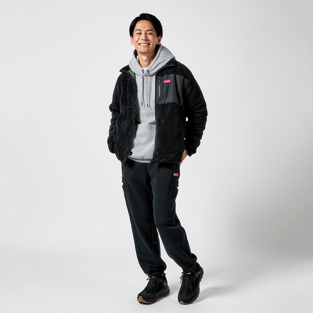 コールマン（Coleman）（メンズ）2026年新春福袋 アウトドア メンズ 4点セット ボアフリースジャケット スウェットパーカー スウェットパンツ 長袖Tシャツ