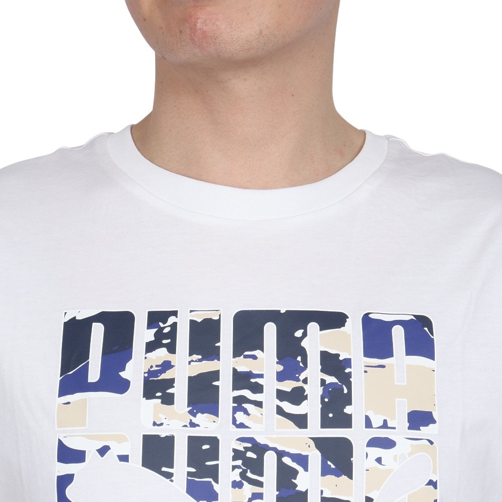 プーマ（PUMA）（メンズ）グラフィック ワーディング 半袖Tシャツ 684233 02 WHT