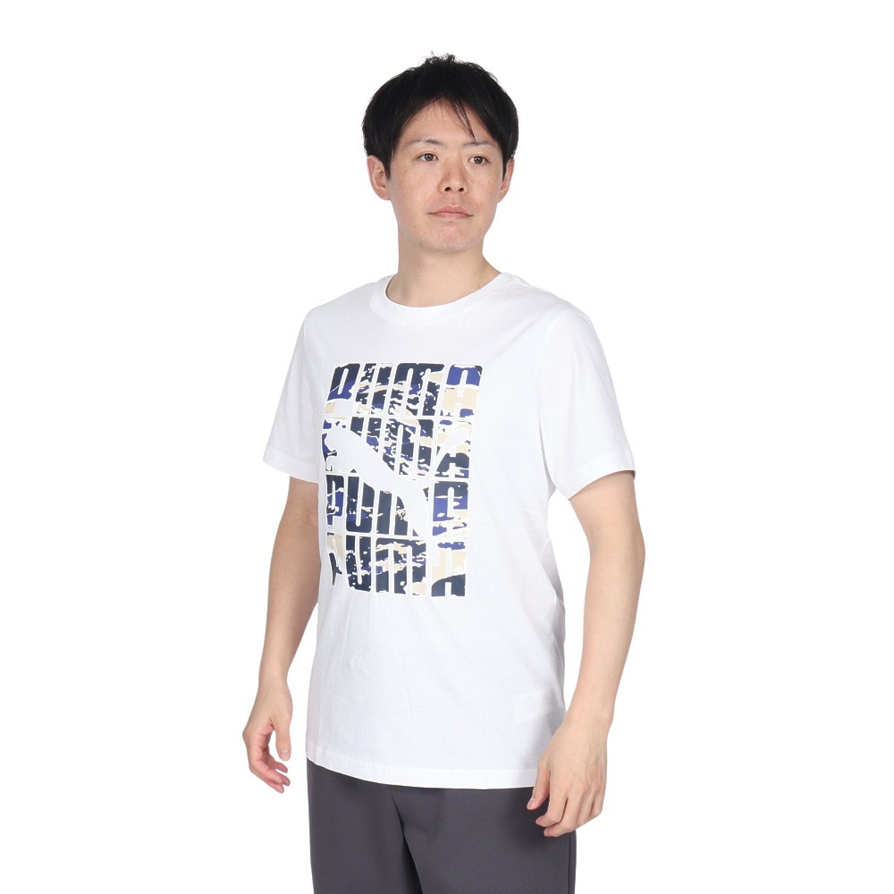 プーマ（PUMA）（メンズ）グラフィック ワーディング 半袖Tシャツ 684233 02 WHT