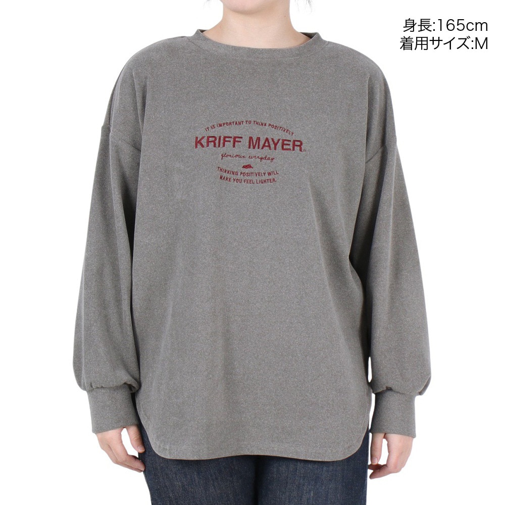 クリフメイヤー（KRIFF MAYER）（レディース）もちのびゆるTシャツ 長袖 W2567807 13 A/GRAY