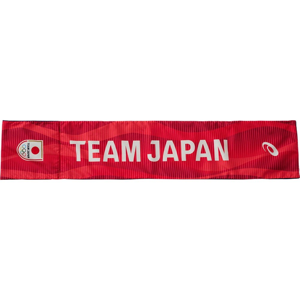 90s ASICS サッカー 日本代表 マフラー 135×16cm ドーハ アシックス（ASICS）（メンズ、レディース、キッズ）TEAM JAPAN応援