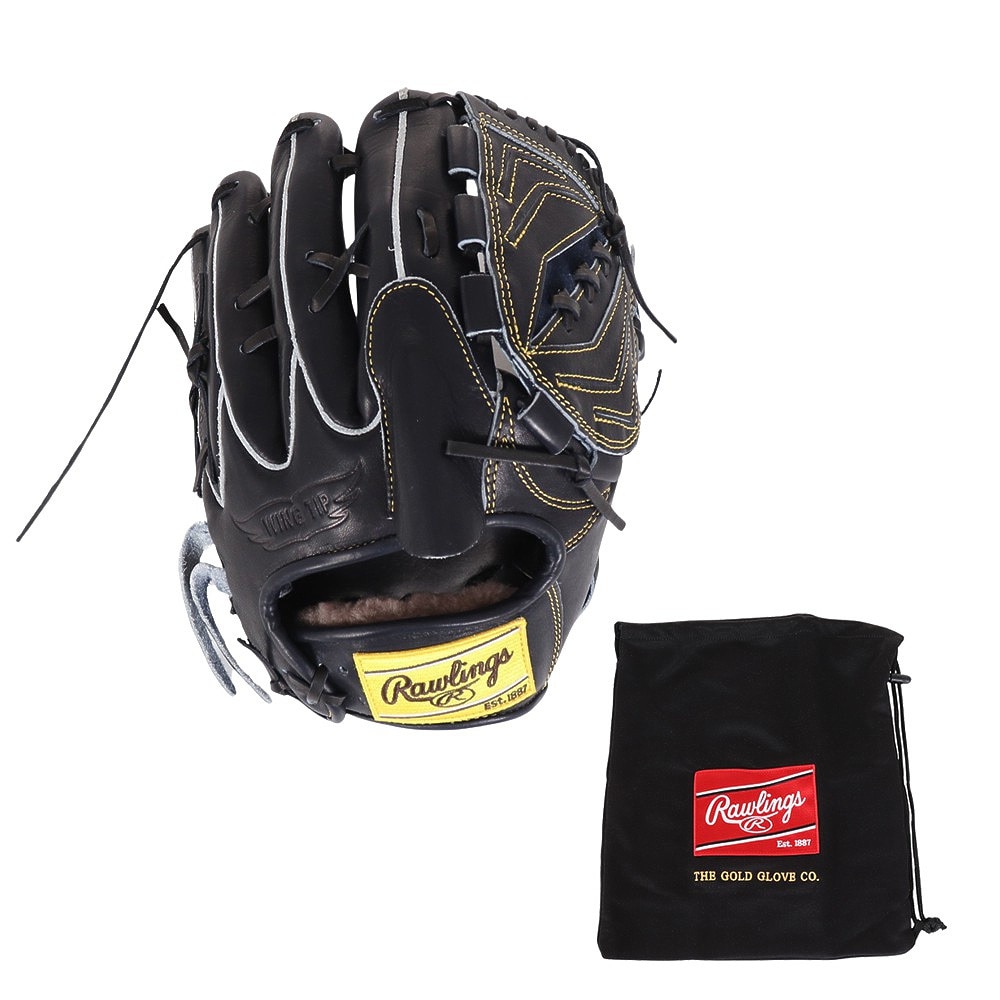 ローリングス（Rawlings）（メンズ）硬式用グラブ 投手用 野球グローブ 一般 HOH プレミアム Vブラック GH4FHPA15W-VB