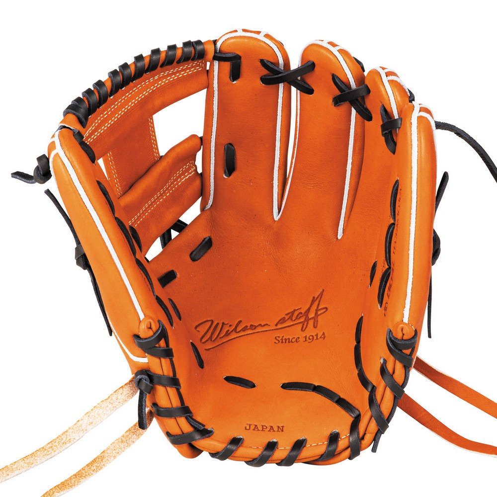 Wilson 硬式グローブ オレンジ色 日本製 ウイルソン（Wilson）（メンズ、レディース）硬式用グラブ 内野手用