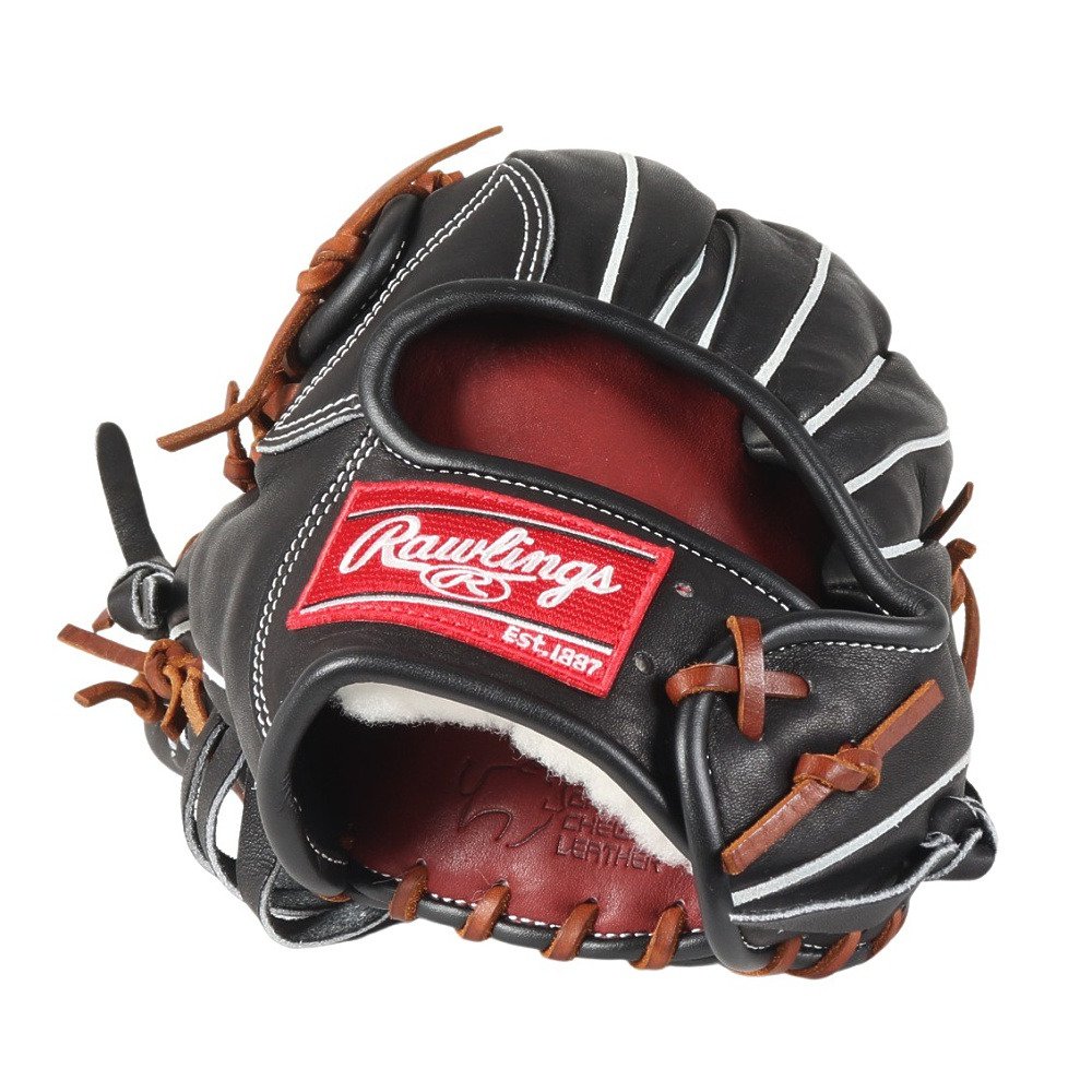 Rawlings 野球用グローブ 黒/赤 ローリングス（Rawlings）（メンズ）硬式用グラブ 外野手用 野球