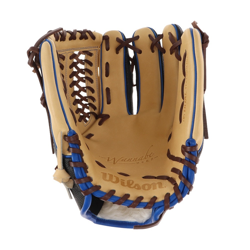 ウイルソン（Wilson）（メンズ）軟式用グラブ ワナビーヒーロー デュアル 33P ピッチャー 投手用 野球グローブ 一般  WTARHH33P70BLS スポーツ用品はスーパースポーツゼビオ