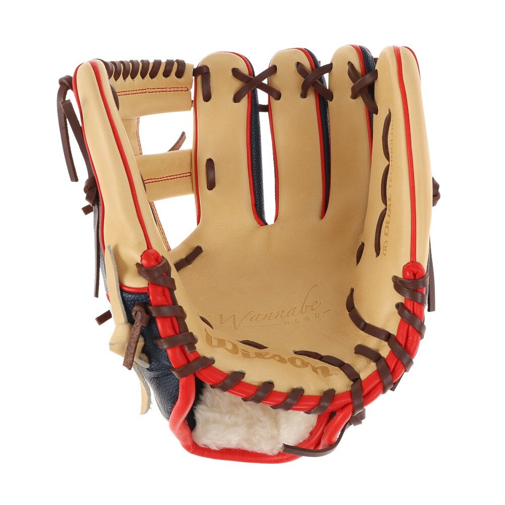 ウイルソン（Wilson）（メンズ）軟式用グラブ ワナビーヒーロー デュアル 27T 内野手 野球グローブ 一般 WTARHH27T70NVS  スポーツ用品はスーパースポーツゼビオ