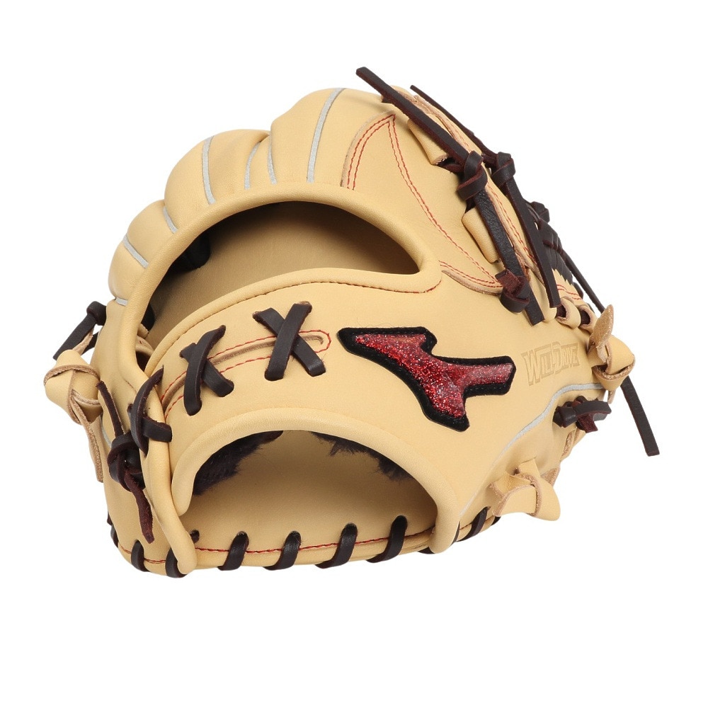 ミズノ（MIZUNO）（メンズ）軟式用グラブ 内野手 野球グローブ 一般 ウィルドライブ レッド AXI 1AJGR14213 8066