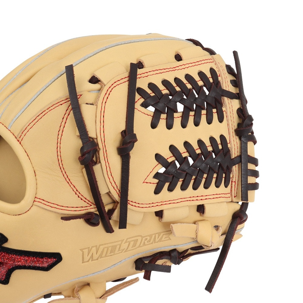 ミズノ（MIZUNO）（メンズ）軟式用グラブ 内野手 野球グローブ 一般 ウィルドライブ レッド AXI 1AJGR14213 8066