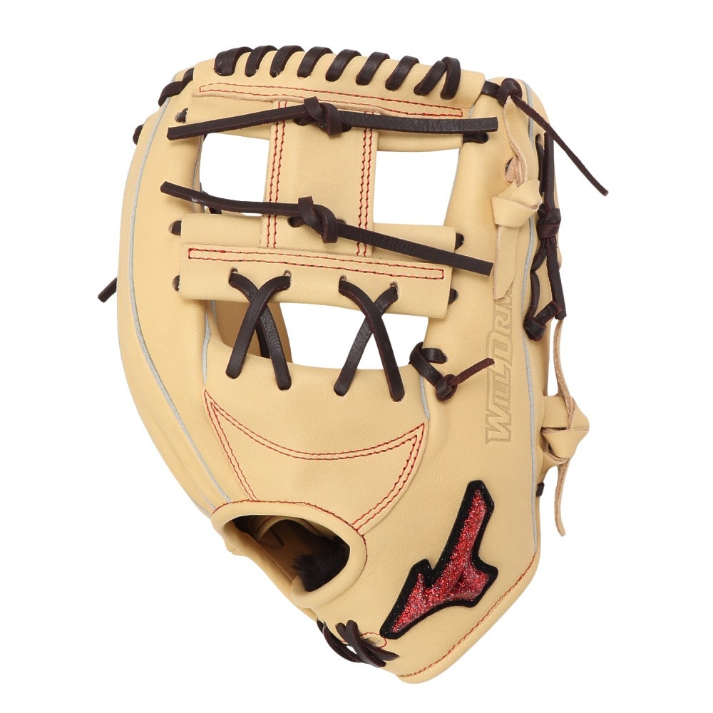 ミズノ（MIZUNO）（メンズ）軟式用グラブ 内野手 野球グローブ 一般 ウィルドライブ レッド AXI 1AJGR14223 8066