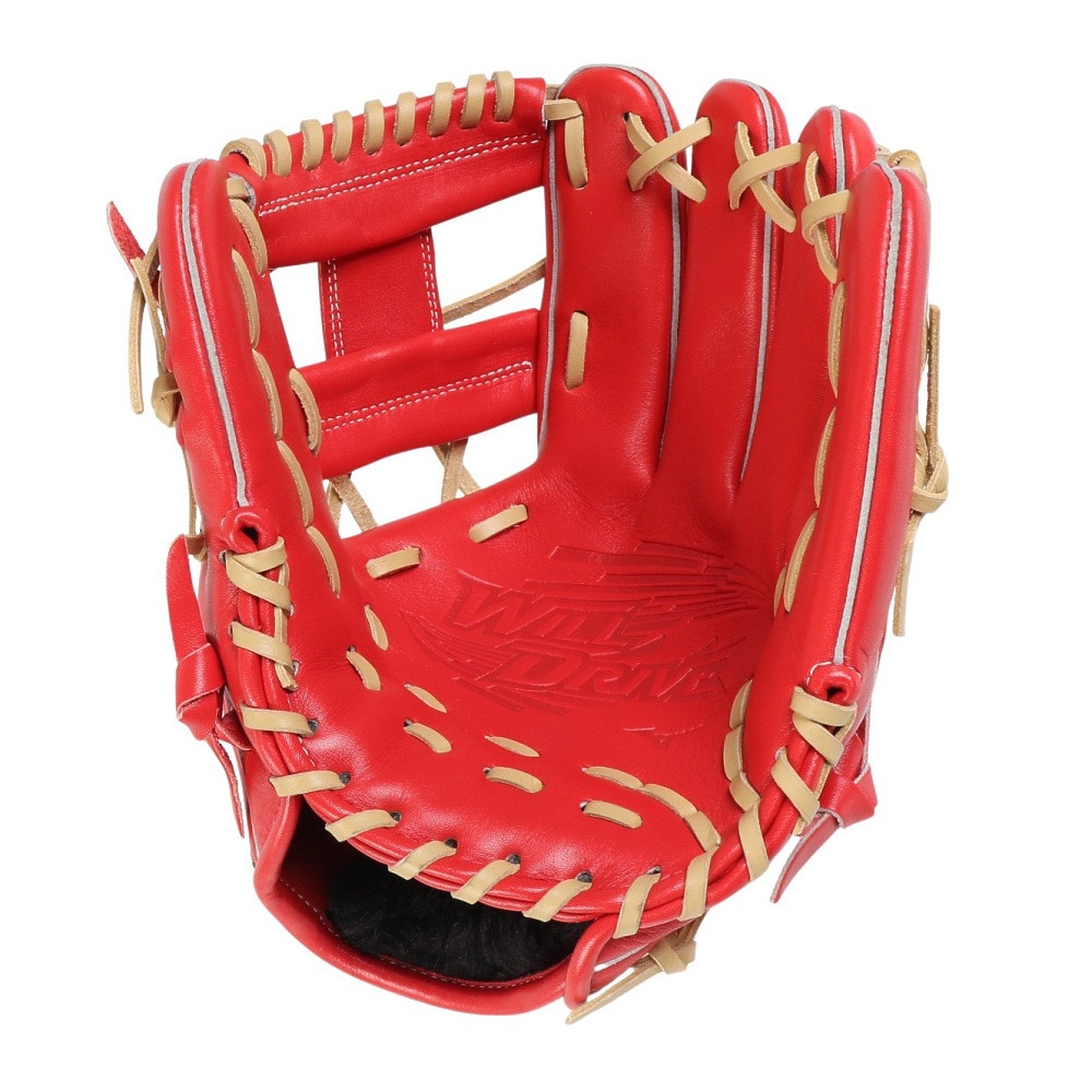 ミズノ（MIZUNO）（メンズ、レディース）軟式用グラブ 内野手 野球グローブ 一般 ウィルドライブ レッド IBE限定スペック 1AJGR33513 7080