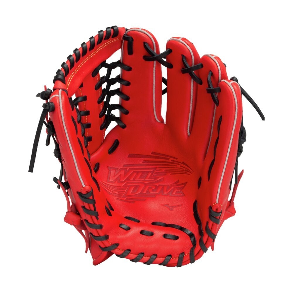 ミズノ（MIZUNO）（メンズ）軟式用グラブ 外野手用 野球グローブ 一般 ウィルドライブ レッド IBE サイズ14 1AJGR32807 7009