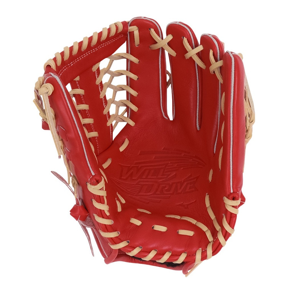 ミズノ（MIZUNO）（メンズ、レディース）軟式用グラブ 外野手用 野球グローブ 一般 ウィルドライブ レッド IBE限定スペック 1AJGR33507 7080