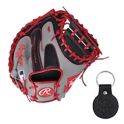 (メンズ)軟式用グラブ 捕手用 野球グローブ 一般 MLBカラーシンク GR4HM2AC-B/GRY