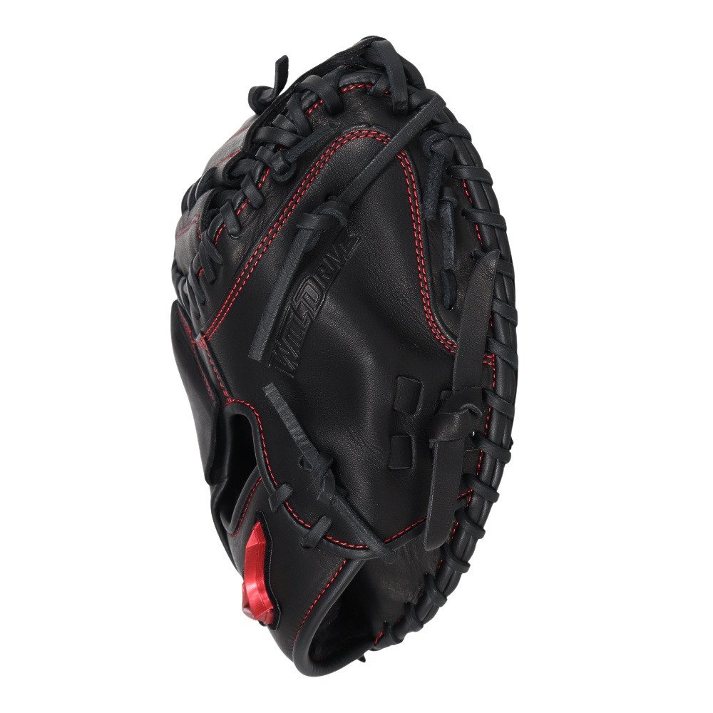 (未使用)ウィニンニグ　ミット 赤/黒 ミズノ（MIZUNO）（メンズ）軟式用グラブ 捕手用 野球グローブ 一般 NB