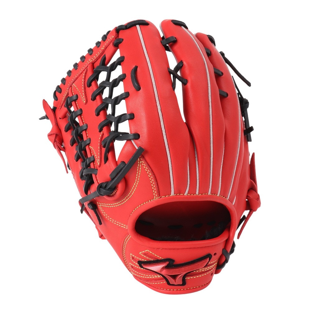 ミズノ（MIZUNO）（メンズ）軟式用グラブ 外野手用 野球グローブ 一般 ウィルドライブ レッド IBE 左投用 1AJGR32807 7009H