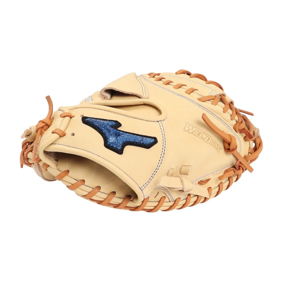 ミズノ（MIZUNO）（キッズ）少年軟式用グラブ 捕手用 野球グローブ ジュニア ウィルドライブ ブルー M-R型 1AJCY31600 8049