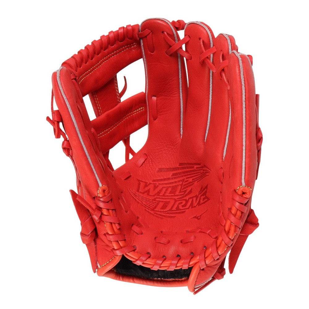 ミズノ（MIZUNO）（キッズ）少年軟式用グラブ オールラウンド用 野球 ジュニア ウィルドライブ レッド IBE 1AJGY32420 70