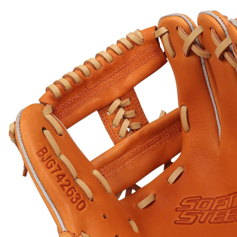 ETT PROSTAFF オレンジ レザーグローブ ゼット（ZETT）（キッズ）少年軟式用グラブ オールラウンド用 野球