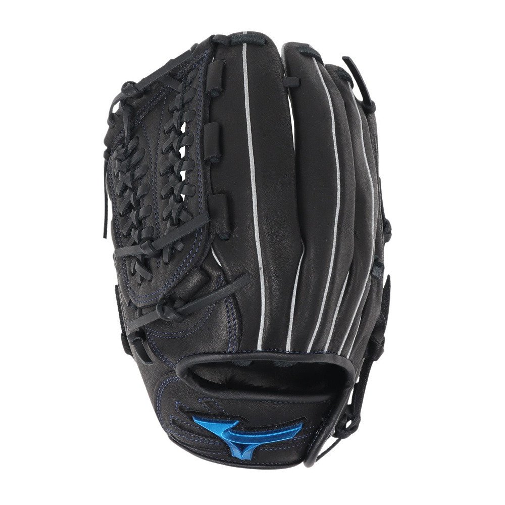 美品 Mizuno 軟式グローブ 左利き用黒/黄　せレクトナイン 野手用 ミズノ 軟式用Mz Softer 内野手向け サイズ9 1AJGR23913 軟式用 野球
