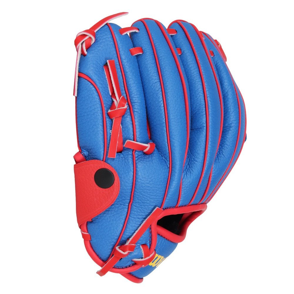 Keboz 青赤 ストライプ 野球グローブ ウイルソン（Wilson）（キッズ）少年軟式用グラブ オールラウンド用