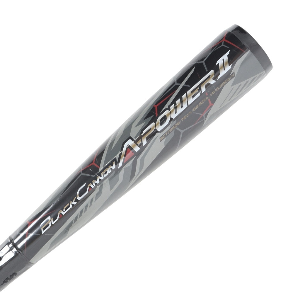 ゼット（ZETT）（キッズ）少年軟式用バット 野球 ジュニア ブラックキャノンAパワー2 76cm/590g平均 BCT75526-1900