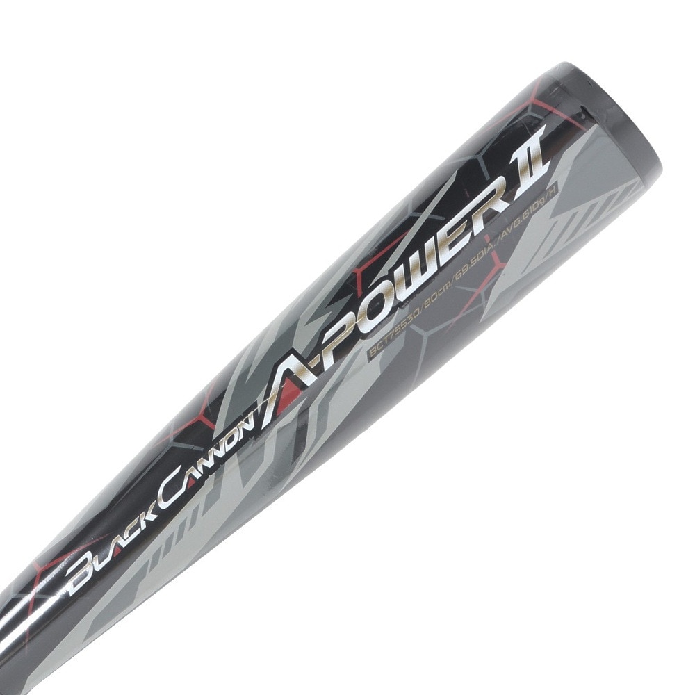 ゼット（ZETT）（キッズ）少年軟式用バット 野球 ジュニア ブラックキャノンAパワー2 80cm/610g平均 BCT75530-1900