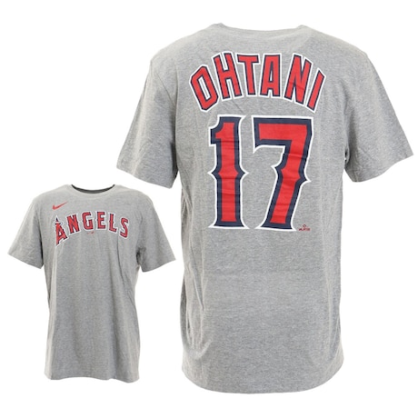 ナイキ（NIKE）（メンズ）メンズ MLB 半袖Tシャツ 大谷 OTANI ネーム＆ナンバーTシャツ グレー N19906GAN3JKB 野球