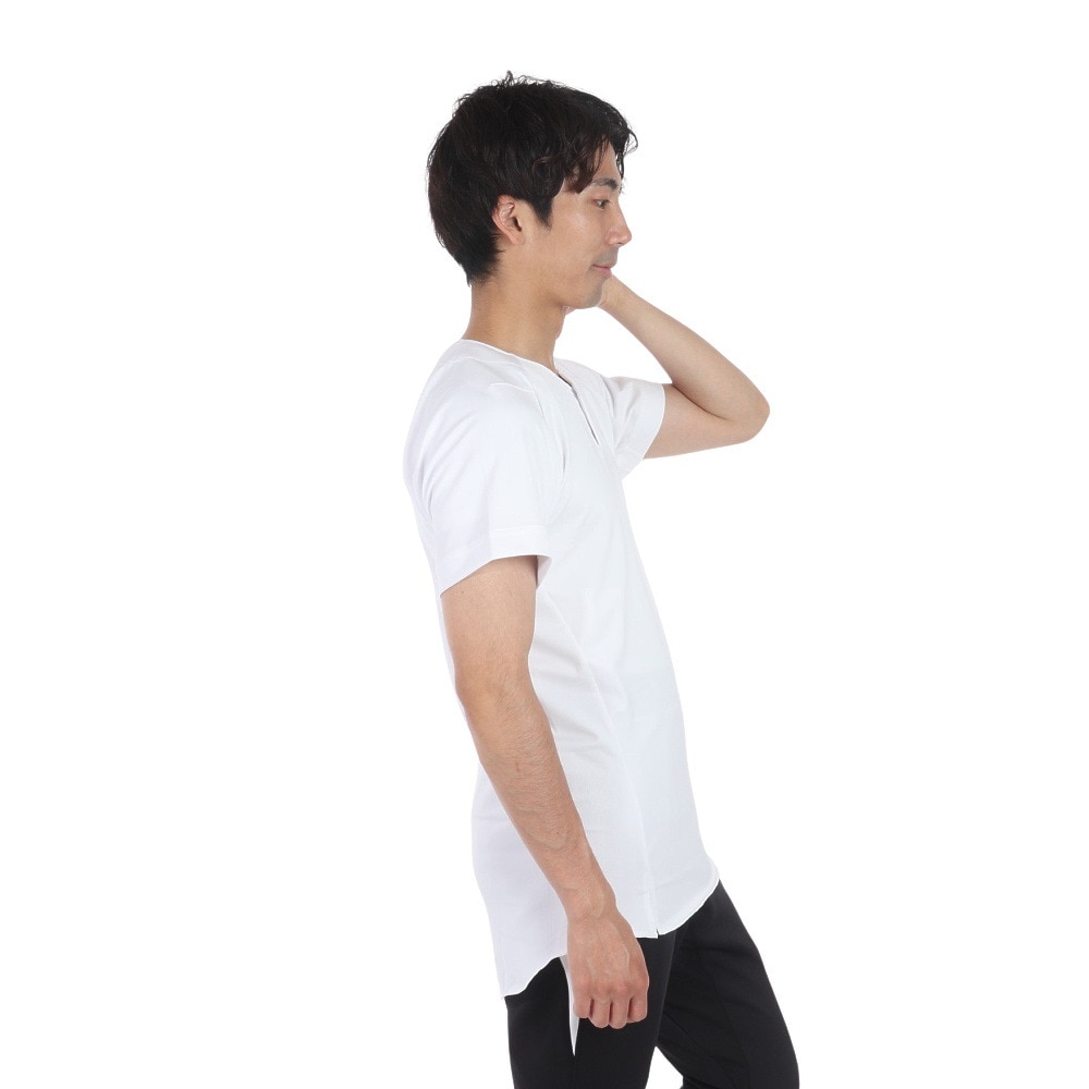 デサント（DESCENTE）（メンズ）野球ユニフォーム 練習着 ハーフボタンシャツ 2ボタン DB-1211 SWHT