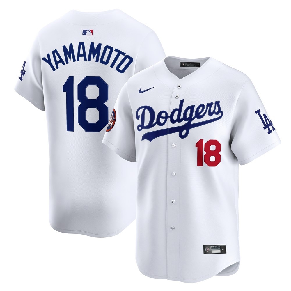 エムエルビー（MLB）（メンズ）【MLB 東京シリーズ】ドジャース 山本由伸 リミテッドユニフォーム ホーム ホワイト 25MLB WORLD TOUR TOKYO 袖パッチ付 LM25-LDHO-LD9-7HK-P