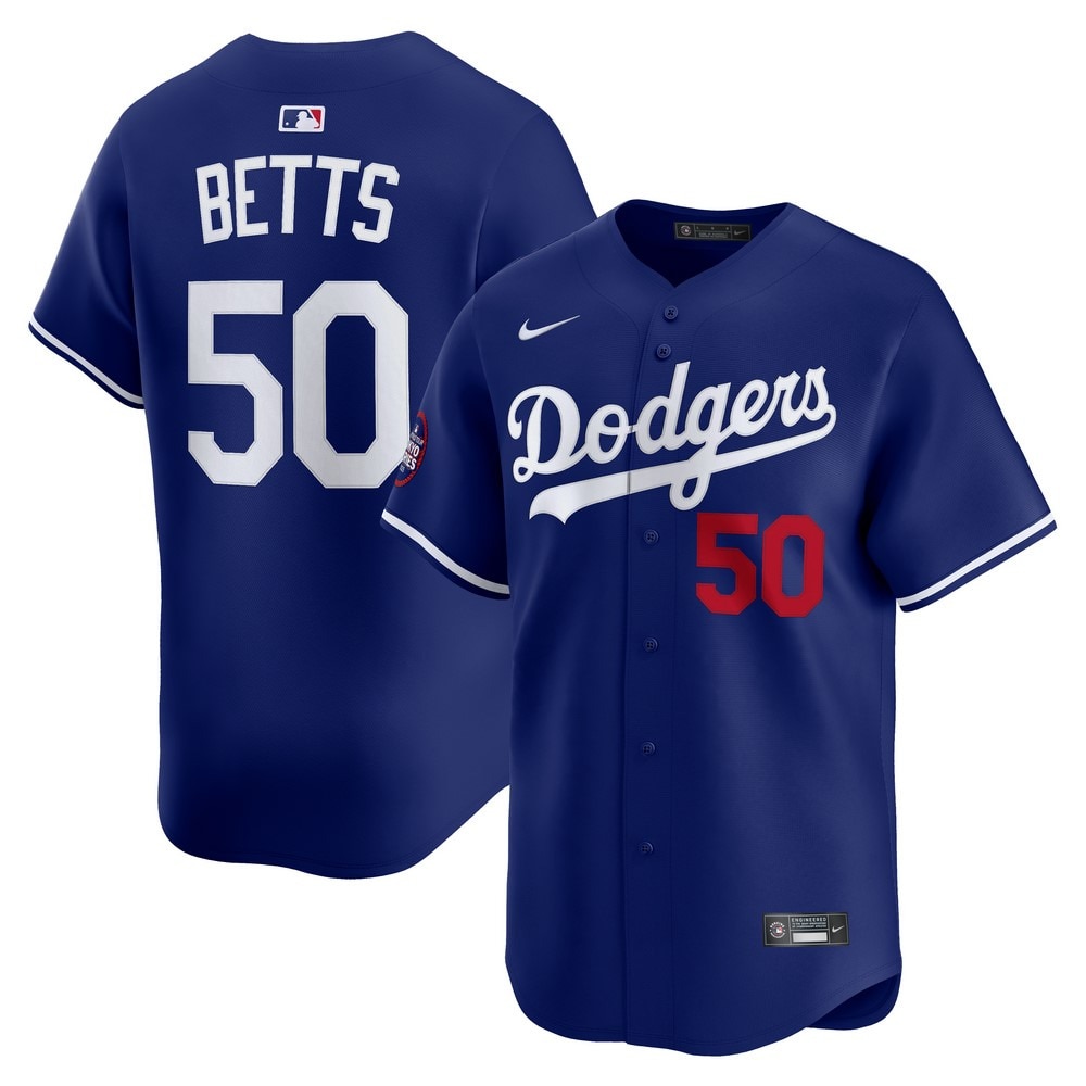 エムエルビー（MLB）（メンズ）野球 ドジャース ムーキー・ベッツ リミテッドユニフォーム オルトネイト2 ブルー LM25-LDA2-LD9-HU2