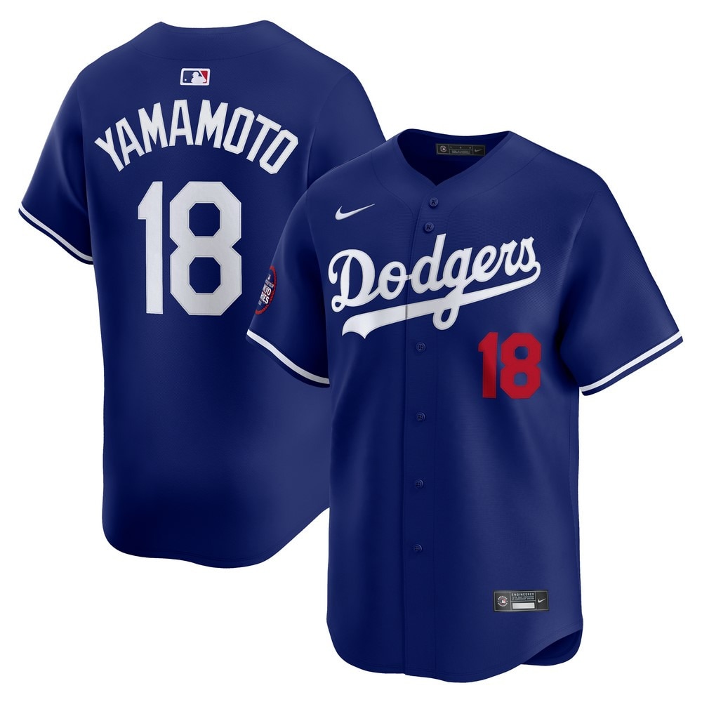 エムエルビー（MLB）（メンズ）ドジャース 山本由伸 リミテッドユニフォーム オルトネイト2 ブルー LM25-LDA2-LD9-HU5