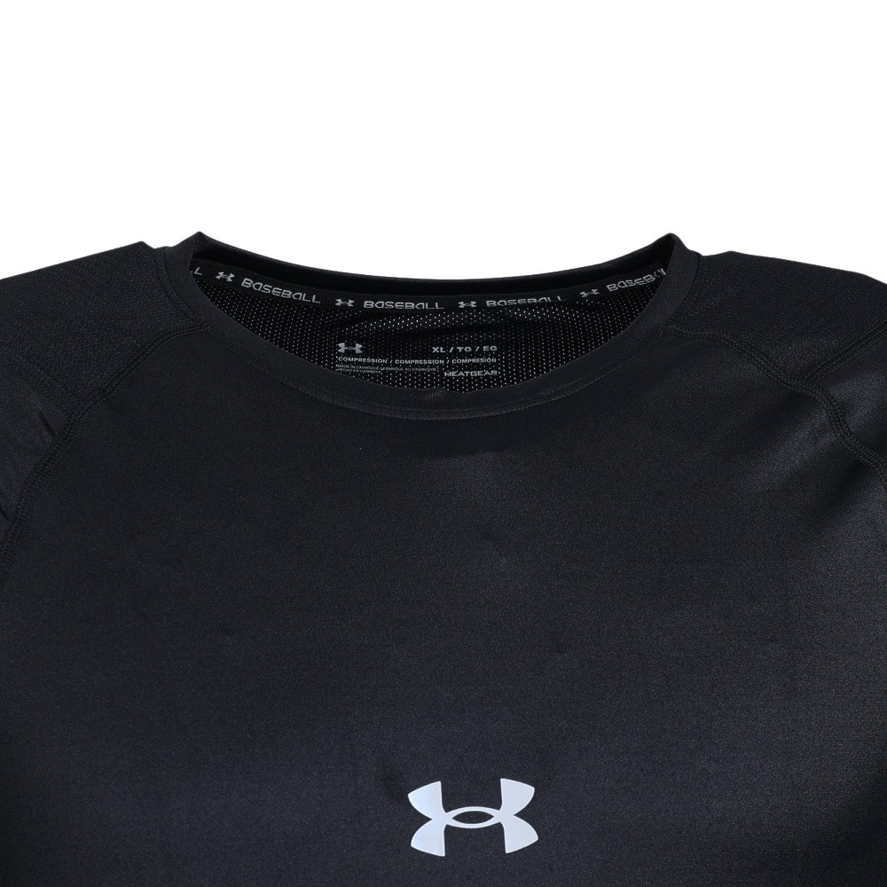 アンダーアーマー（UNDER ARMOUR）（メンズ）【新商品】 野球 アンダーシャツ 長袖 アイソチル コンプレッション ロングスリーブ クルー 黒 UPF50 1364468 