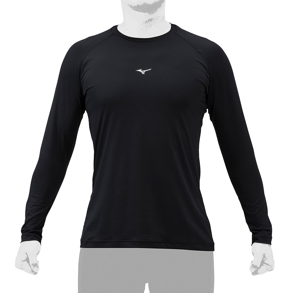 ミズノ（MIZUNO）（メンズ、レディース）野球 アンダーシャツ ローネック 長袖Tシャツ 12JAAP1009