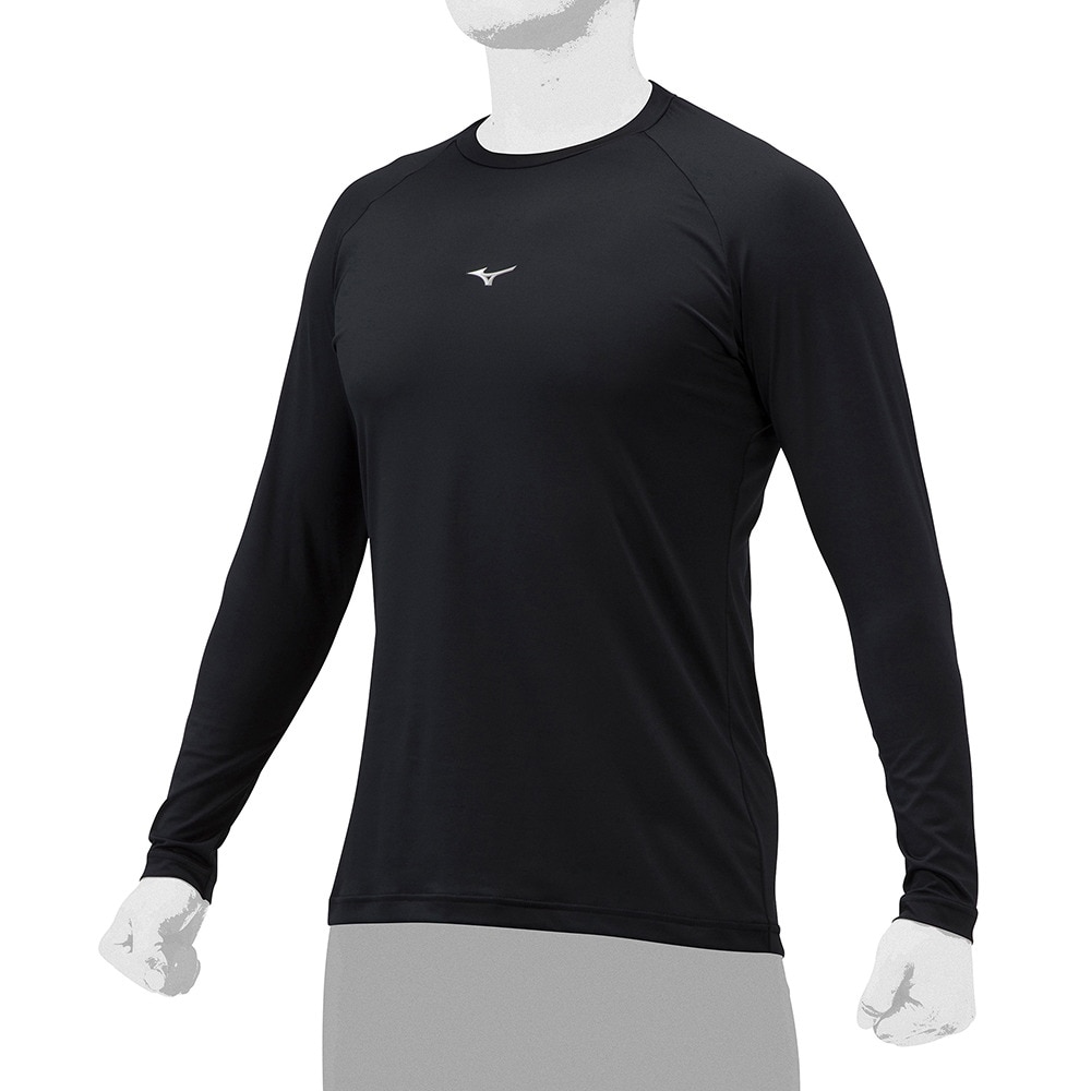 ミズノ（MIZUNO）（メンズ、レディース）野球 アンダーシャツ ローネック 長袖Tシャツ 12JAAP1009 速乾