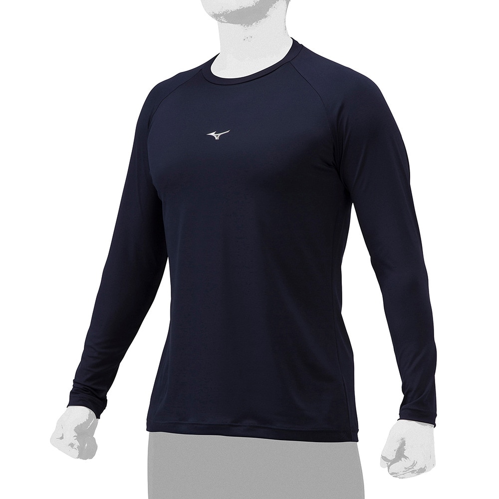 ミズノ（MIZUNO）（メンズ、レディース）野球 アンダーシャツ ローネック 長袖Tシャツ 12JAAP1014
