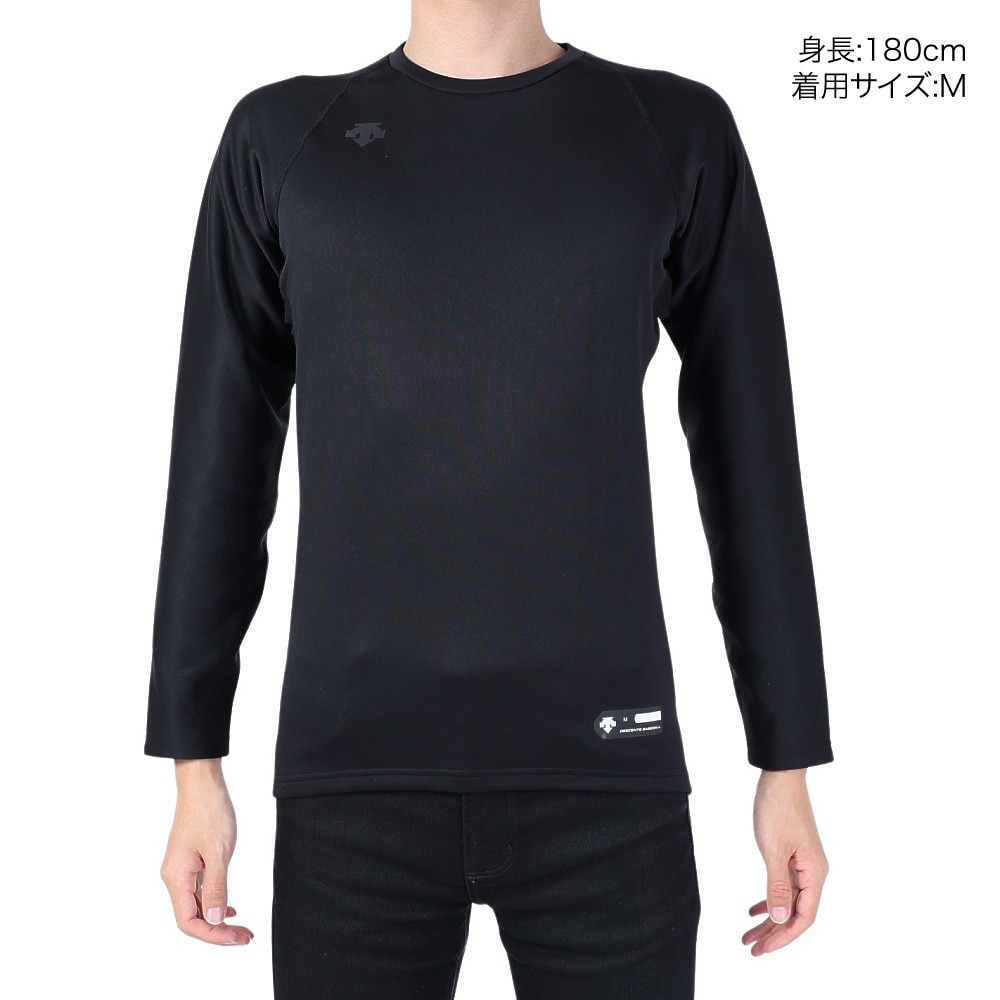 デサント（DESCENTE）（メンズ）野球 丸首 長袖アンダーシャツ 裏起毛 STD-657 BLK