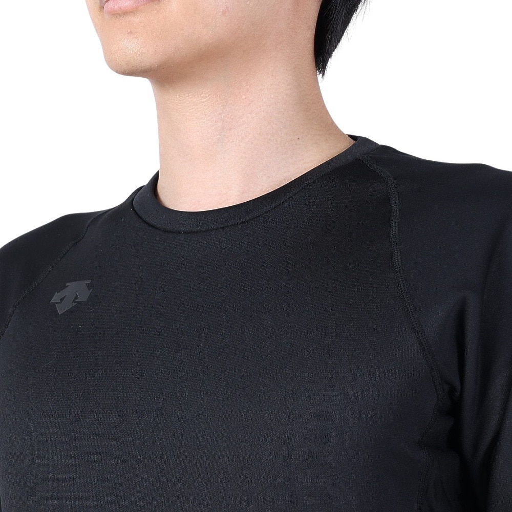 デサント（DESCENTE）（メンズ）野球 丸首 長袖アンダーシャツ 裏起毛 STD-657 BLK