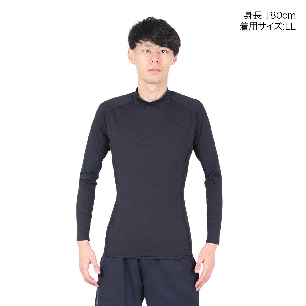 PG（メンズ）野球 アンダーシャツ 抗菌 高機能 長袖 ハイネック UVカット 吸汗速乾 防臭 723PG1ES3979 黒 コンプレッションインナー