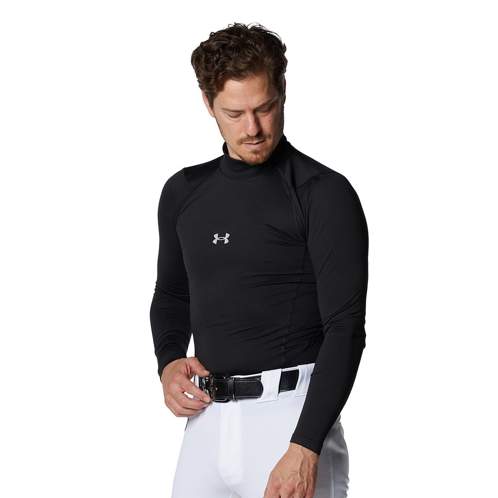 アンダーアーマー（UNDER ARMOUR）（メンズ）野球 アンダーシャツ コールドギアアーマー コンプレッション 長袖モックネックTシャツ 1375374 001