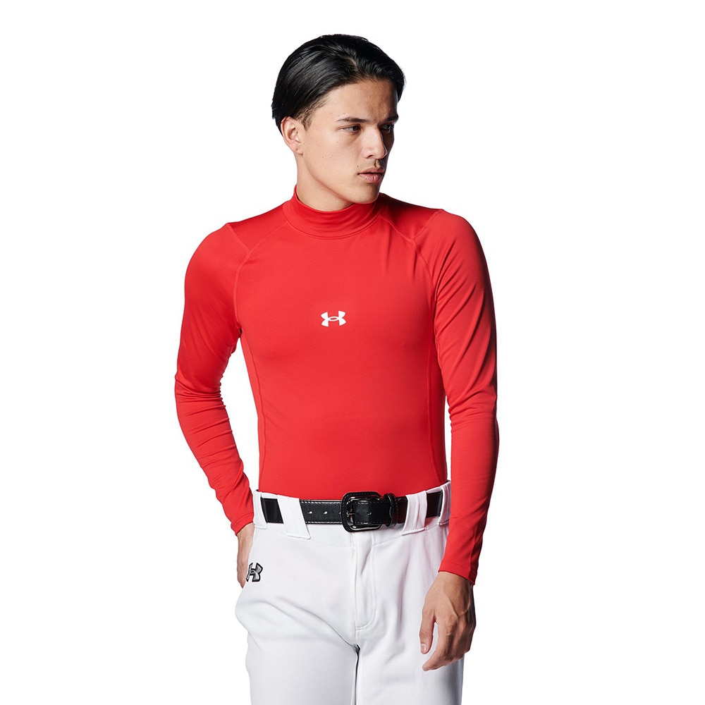 アンダーアーマー 野球 アンダーシャツ コールドギアアーマー コンプレッション 長袖モックネック シャツ 1375374 600 LL 70 野球
