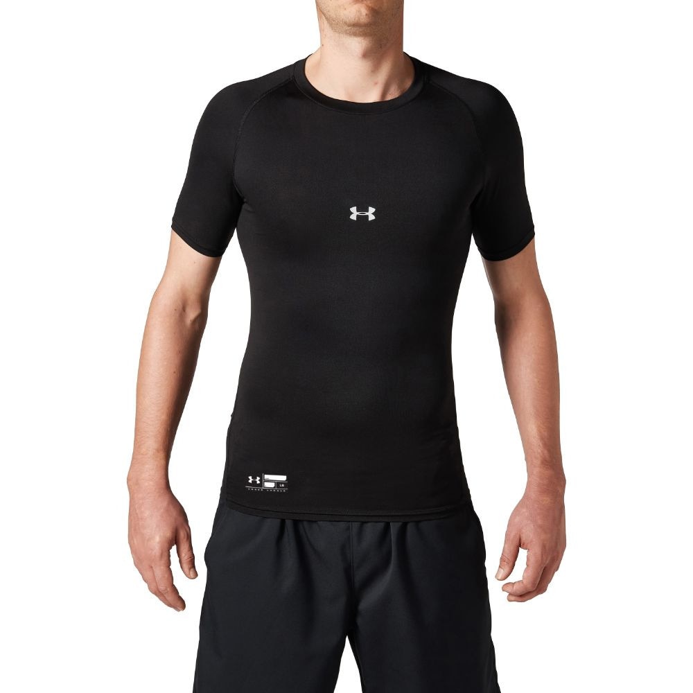 アンダーアーマー（UNDER ARMOUR）（メンズ）野球 アンダーシャツ 半袖 ヒートギア アーマー コンプレッション クルー 1313259  BLK/SIL BB 黒 スポーツ用品はスーパースポーツゼビオ