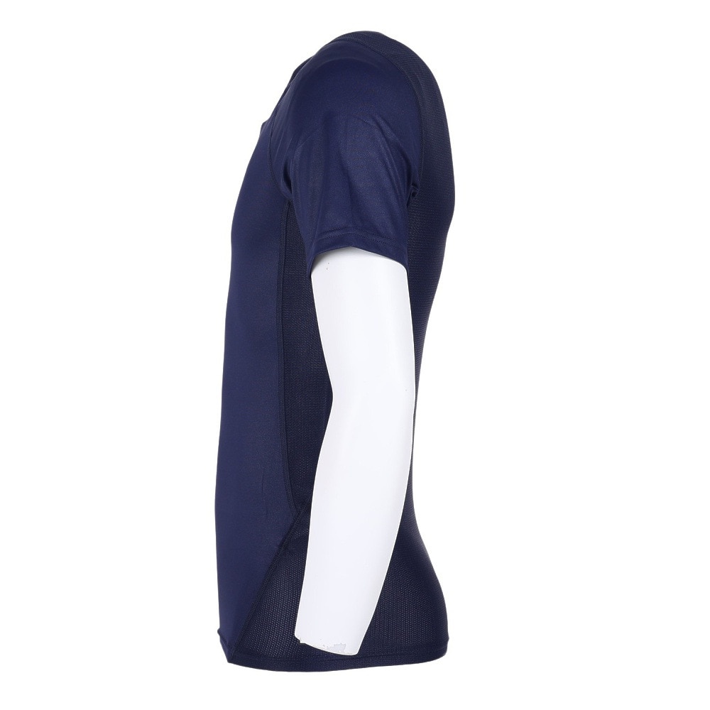 アンダーアーマー（UNDER ARMOUR）（メンズ）野球 アンダーシャツ 半袖 夏用 アイソチル コンプレッション ショートスリーブ クルー  ネイビー UPF50 紫外線カット 1364732 MDN BB スポーツ用品はスーパースポーツゼビオ
