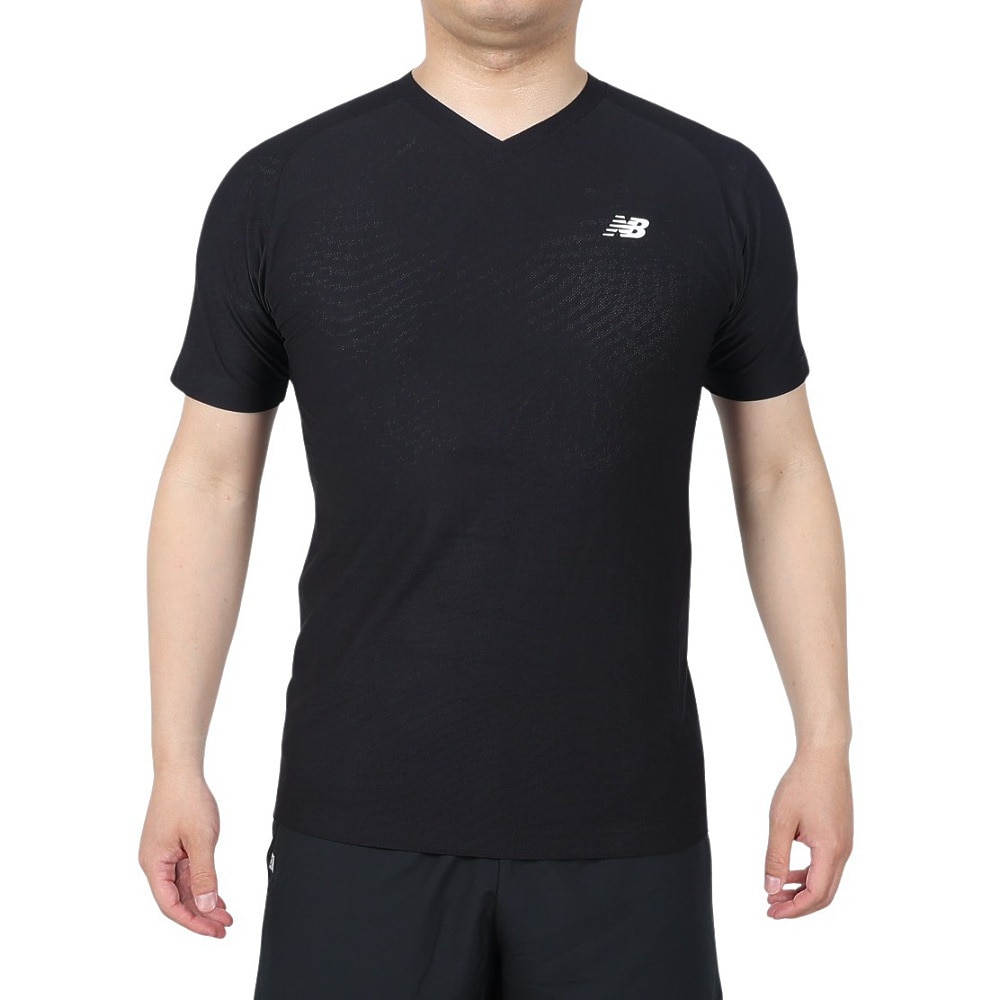 ニューバランス（new balance）（メンズ）野球 アンダーシャツ BPジャガード 半袖トップ MT41707BK 速乾