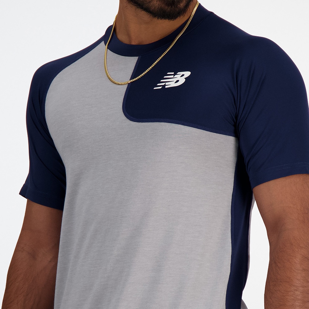 ニューバランス（new balance）（メンズ）野球 アンダーシャツ ベースボールアシンメトリー 半袖Tシャツ 左投げ用 MT41704LNNY