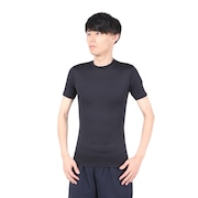 (メンズ)野球 アンダーシャツ 半袖 ストレッチ 丸首 インナー シャツ 723G6ES4172 黒 速乾