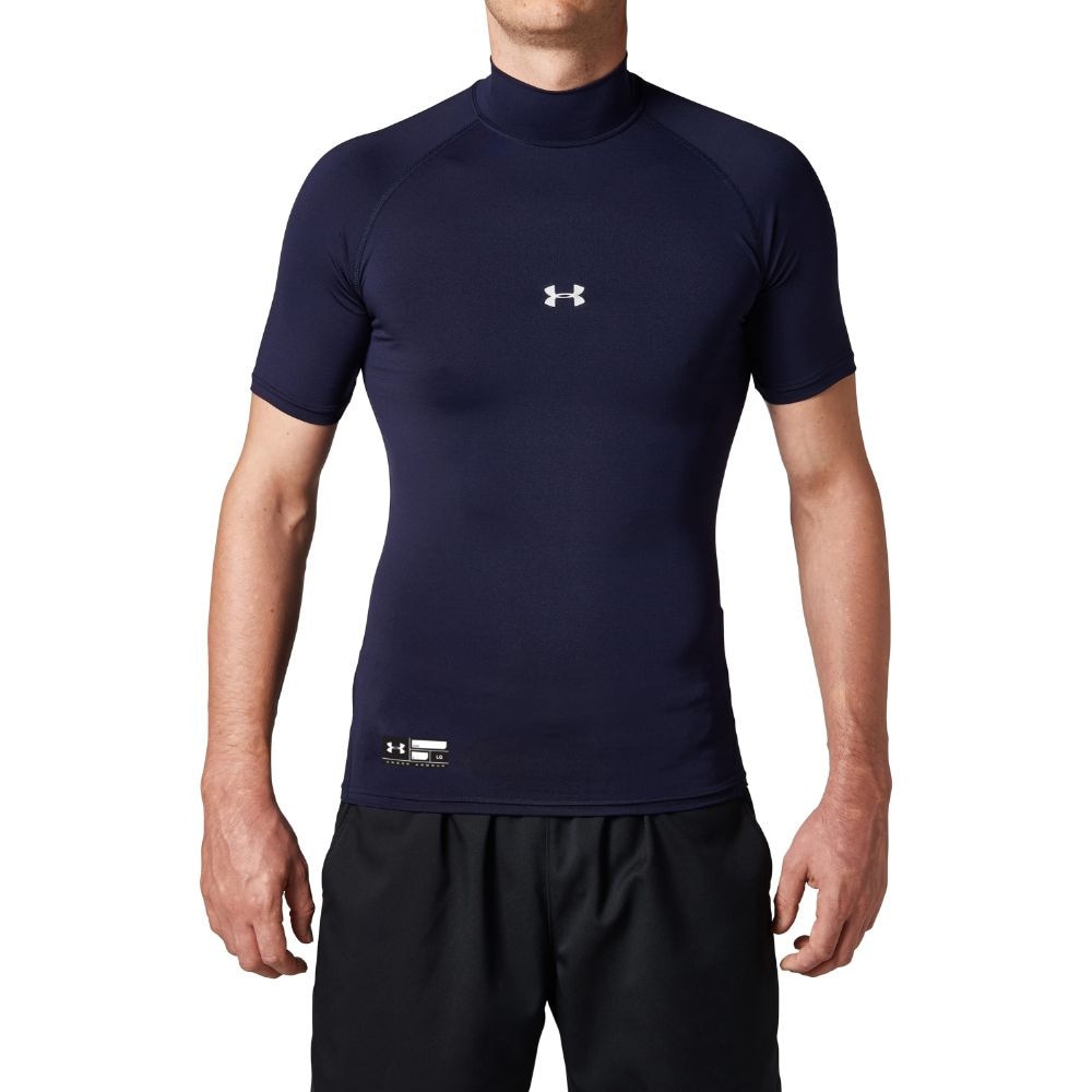 アンダーアーマー（UNDER ARMOUR）（メンズ）野球 アンダーシャツ 半袖 ヒートギア アーマーコンプレッション モック 1313256 MDN  BB ネイビー スポーツ用品はスーパースポーツゼビオ